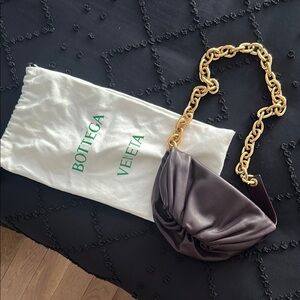 Authentic Bottega Veneta RARE Dark Plum Belt/Crossbody Bag with Gold Chain